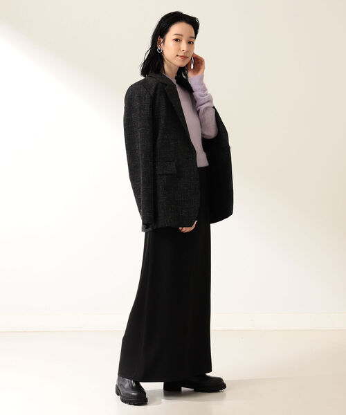 Demi-Luxe BEAMS(デミルクス ビームス)の「Demi-Luxe BEAMS / ウール リネン テーラードジャケット(テーラードジャケット・レディース・ブラック・40/38/36)」の3枚目の写真