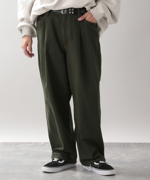 RAGEBLUE（レイジブルー）の「ダックタックワイドパンツ（チノパンツ・メンズ・キャメル/スミクロ・MEDIUM/LARGE）」の2枚目の写真