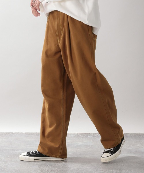 RAGEBLUE（レイジブルー）の「ダックタックワイドパンツ（チノパンツ・メンズ・キャメル/スミクロ・MEDIUM/LARGE）」の10枚目の写真