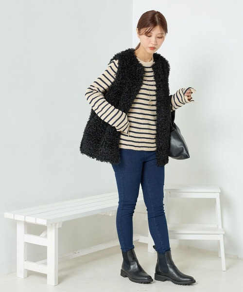 OMNES（オムネス）の「プードルミドルファーベスト（ベスト・レディース・ブラック/ベージュ/ブラウン/アイボリー・FREE）」の11枚目の写真