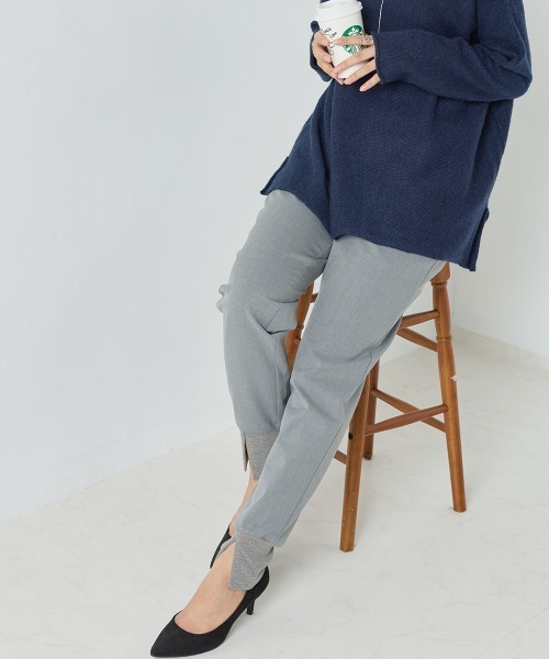OMNES(オムネス)の「TRストレッチ裾リブパンツ(その他パンツ・レディース・ライトグレー/ベージュ/ピンクベージュ・MEDIUM/LARGE)」の2枚目の写真