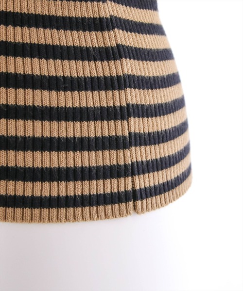 clear(クリア)の「ボーダーフロントリボンニットトップス ≪STAY MOTION≫(ニット/セーター・レディース・ブラック×ホワイト/ブラック系その他・F)」の9枚目の写真