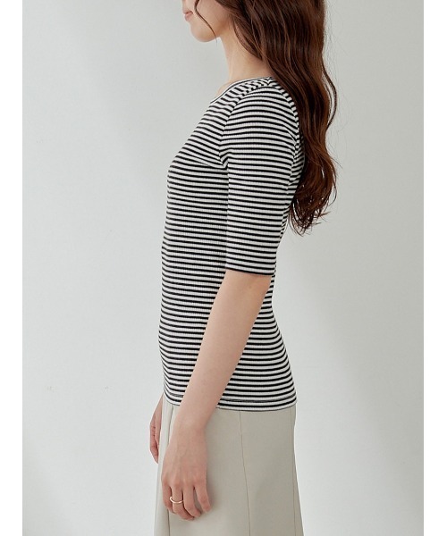 Stylevoice for xxx(スタイルヴォイスフォー)の「【胸パッド付き】ハーフスリーブバックオープンカットソー(Tシャツ/カットソー・レディース・その他/ブラック・FREE)」の21枚目の写真
