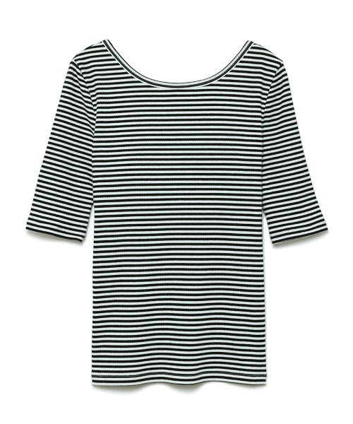 Stylevoice for xxx(スタイルヴォイスフォー)の「【胸パッド付き】ハーフスリーブバックオープンカットソー(Tシャツ/カットソー・レディース・その他/ブラック・FREE)」の6枚目の写真