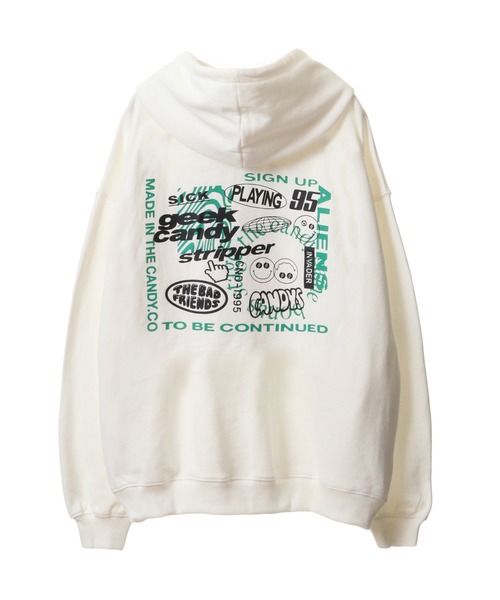 Candy Stripper(キャンディストリッパー)の「GEEK CANDY SWEAT フーディー(スウェット・レディース・パープル/ホワイト/ブラック/ブルー・2)」の2枚目の写真