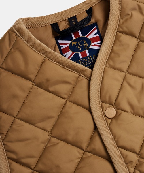 LAVENHAM ラベンハム フード付きグレーキルティングベスト 10（38