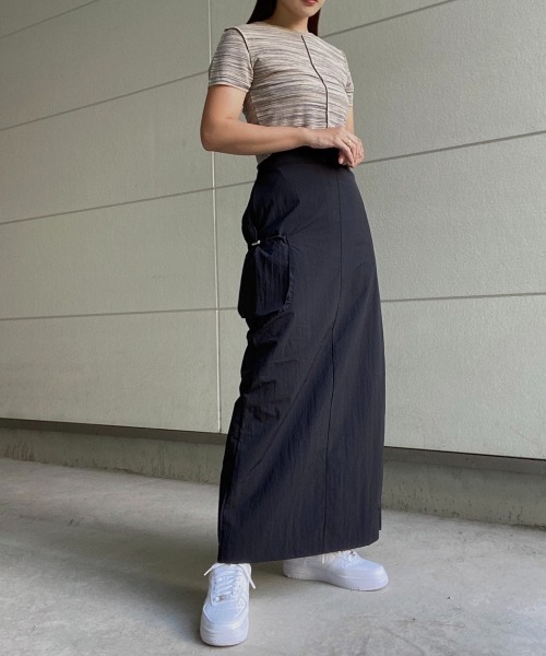 AMAIL（アマイル）の「Straight army skirt（スカート・レディース・ブラック/グレー・FREE）」の18枚目の写真