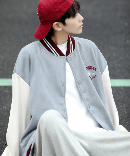 状態◎/XL コンバース　スタジャン　ヴィンテージ　スエード　ロゴ　キルティング 状態◎/XL コンバース スタジャン ヴィンテージ スエード ロゴ