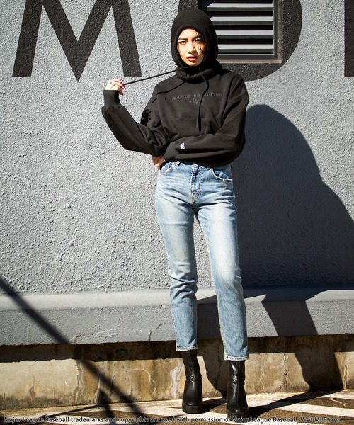 BACK TO THE FIELD（バック トゥー ザ フィールド）の「【MLB】刺繍スウェットショートトップス（スウェット・レディース・ブラック/グリーン/ホワイト・FREE）」の6枚目の写真