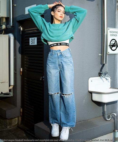 BACK TO THE FIELD（バック トゥー ザ フィールド）の「【MLB】刺繍スウェットショートトップス（スウェット・レディース・ブラック/グリーン/ホワイト・FREE）」の10枚目の写真