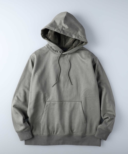 BACK NUMBER（バックナンバー）の「【BACK NUMBER】あったか裏シャギーポリスウェードパーカー（パーカー・メンズ・ダークグレー/ケリーグリーン/ネイビー/オフホワイト・S/M/L/XL）」の4枚目の写真