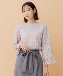 【大人気商品につきNEWカラー登場!】シアーフラワーレース ブラウス