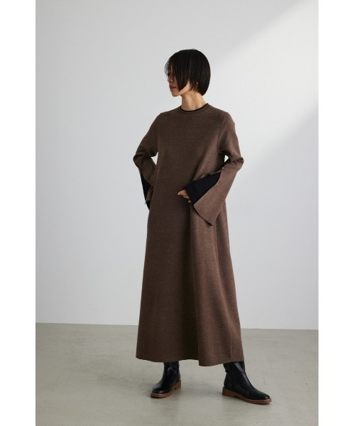 STYLEMIXER（スタイルミキサー）の「バイカラースリーブニットワンピース（ワンピース・レディース・ブラック/ライトブラウン・SMALL/MEDIUM）」の10枚目の写真