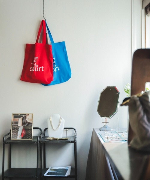 rapiecage（ラピエサージュ）の「コットンオックスプリントトート（トートバッグ・レディース・レッド/ブルー・FREE）」の6枚目の写真