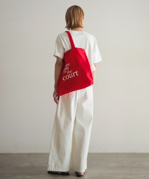 rapiecage（ラピエサージュ）の「コットンオックスプリントトート（トートバッグ・レディース・レッド/ブルー・FREE）」の10枚目の写真