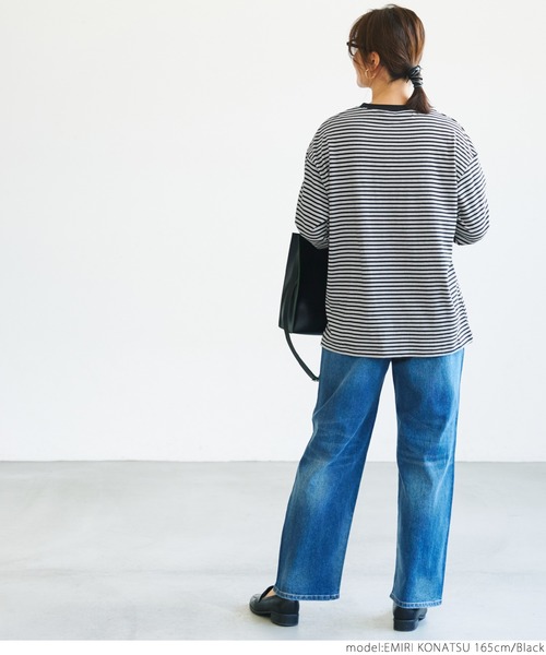 coca(coca)(コカ)の「ボーダールーズロンT(Tシャツ/カットソー・レディース・ブラック/ブルー・M/L)」の5枚目の写真