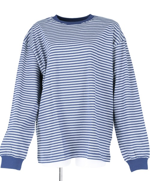 coca(coca)(コカ)の「ボーダールーズロンT(Tシャツ/カットソー・レディース・ブラック/ブルー・M/L)」の4枚目の写真