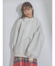 merry jenny | オーガンジーコンビフーディー(パーカー)