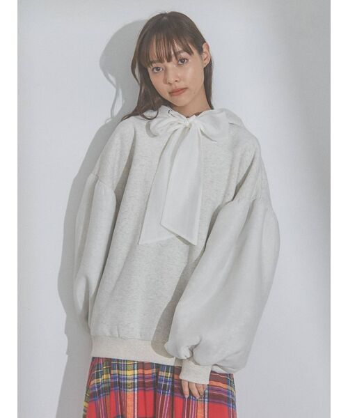 merry jenny(メリージェニー)の「オーガンジーコンビフーディー(パーカー・レディース・ブラック/ピンク/アイボリー・FREE)」の2枚目の写真