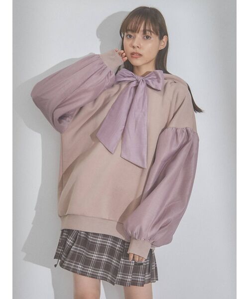 merry jenny(メリージェニー)の「オーガンジーコンビフーディー(パーカー・レディース・ブラック/ピンク/アイボリー・FREE)」の11枚目の写真