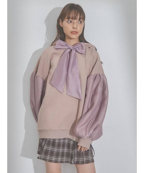 merry jenny(メリージェニー)の「オーガンジーコンビフーディー(パーカー・レディース・ブラック/ピンク/アイボリー・FREE)」の14枚目の写真