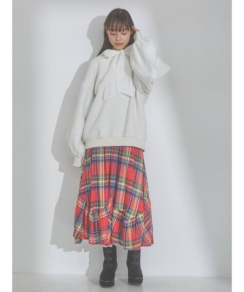 merry jenny(メリージェニー)の「オーガンジーコンビフーディー(パーカー・レディース・ブラック/ピンク/アイボリー・FREE)」の4枚目の写真