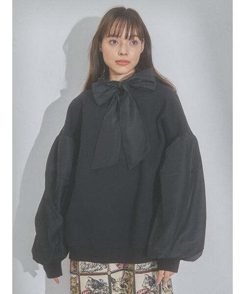 merry jenny(メリージェニー)の「オーガンジーコンビフーディー(パーカー・レディース・ブラック/ピンク/アイボリー・FREE)」の16枚目の写真