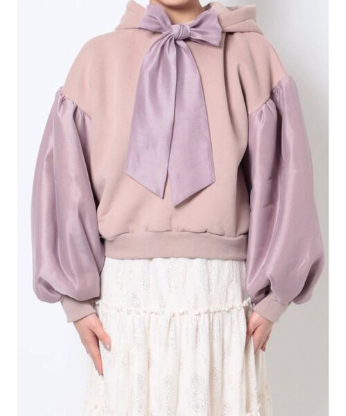 merry jenny(メリージェニー)の「オーガンジーコンビフーディー(パーカー・レディース・ブラック/ピンク/アイボリー・FREE)」の21枚目の写真