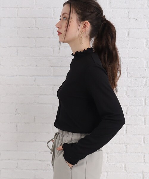 SHOO・LA・RUE（シューラルー）の「◆シアー ハイネック プルオーバー（Tシャツ/カットソー・レディース・ブラック/ホワイト系・02/03）」の10枚目の写真