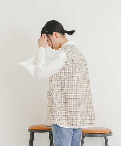 UR Lab.（アーバンリサーチラボ）の「ツイードベスト（ベスト・レディース・ベージュ系その他/グリーン系その他・FREE）」の10枚目の写真