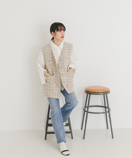 UR Lab.（アーバンリサーチラボ）の「ツイードベスト（ベスト・レディース・ベージュ系その他/グリーン系その他・FREE）」の13枚目の写真