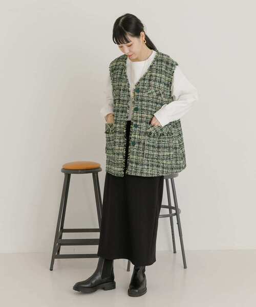 UR Lab.（アーバンリサーチラボ）の「ツイードベスト（ベスト・レディース・ベージュ系その他/グリーン系その他・FREE）」の16枚目の写真