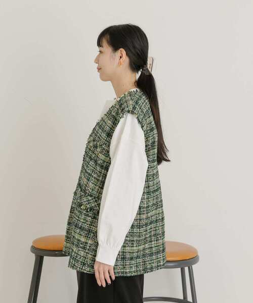 UR Lab.（アーバンリサーチラボ）の「ツイードベスト（ベスト・レディース・ベージュ系その他/グリーン系その他・FREE）」の18枚目の写真