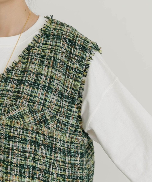 UR Lab.（アーバンリサーチラボ）の「ツイードベスト（ベスト・レディース・ベージュ系その他/グリーン系その他・FREE）」の22枚目の写真