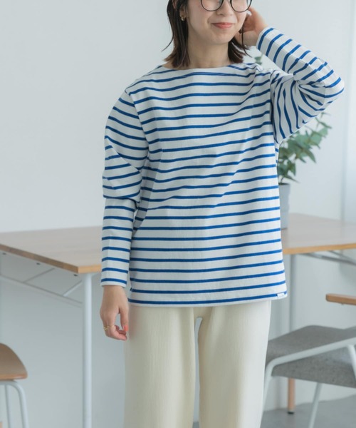 FORK&SPOON（フォークアンドスプーン）の「FORK&SPOON　ボートネックボーダー（Tシャツ/カットソー・レディース・ブルー/ホワイト系その他/ピンク/ネイビー・1/2）」の7枚目の写真