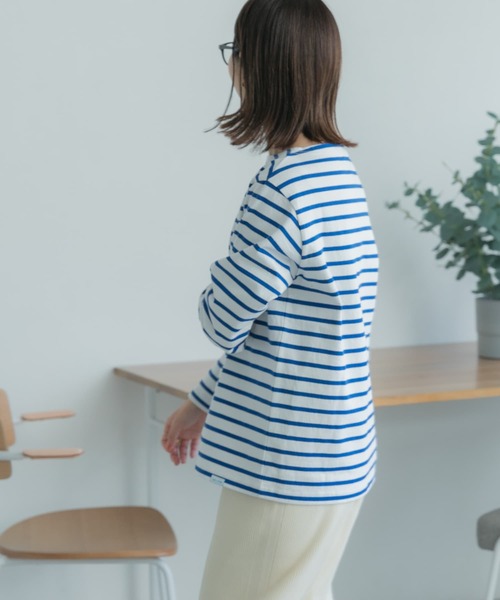 FORK&SPOON（フォークアンドスプーン）の「FORK&SPOON　ボートネックボーダー（Tシャツ/カットソー・レディース・ブルー/ホワイト系その他/ピンク/ネイビー・1/2）」の8枚目の写真