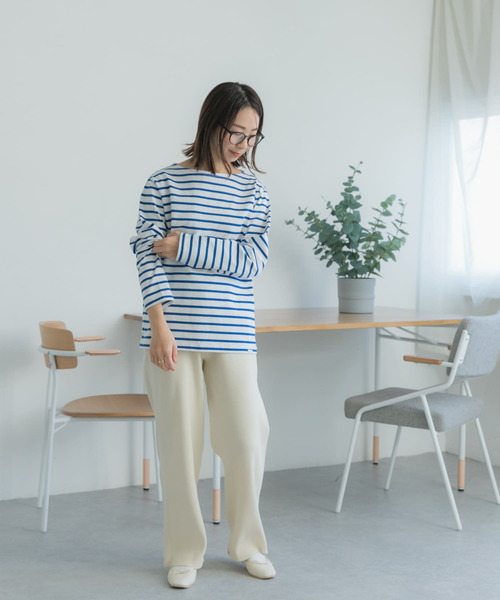 FORK&SPOON（フォークアンドスプーン）の「FORK&SPOON　ボートネックボーダー（Tシャツ/カットソー・レディース・ブルー/ホワイト系その他/ピンク/ネイビー・1/2）」の11枚目の写真