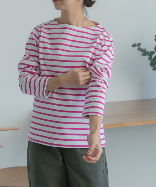 FORK&SPOON（フォークアンドスプーン）の「FORK&SPOON　ボートネックボーダー（Tシャツ/カットソー・レディース・ブルー/ホワイト系その他/ピンク/ネイビー・1/2）」の15枚目の写真