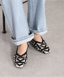 ジャガードニットバレエシューズ