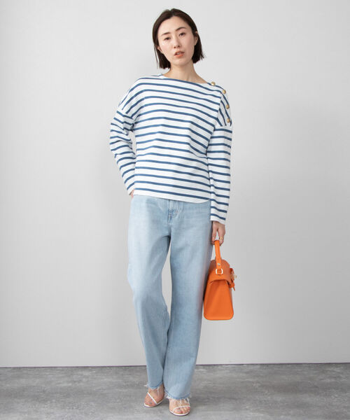 NOLLEY’S(ノーリーズ)の「フライスボーダー/ムジショルダー釦プルオーバーカットソー(Tシャツ/カットソー・レディース・ブルー系その他3/ホワイト系その他4/オフホワイト・FREE)」の5枚目の写真