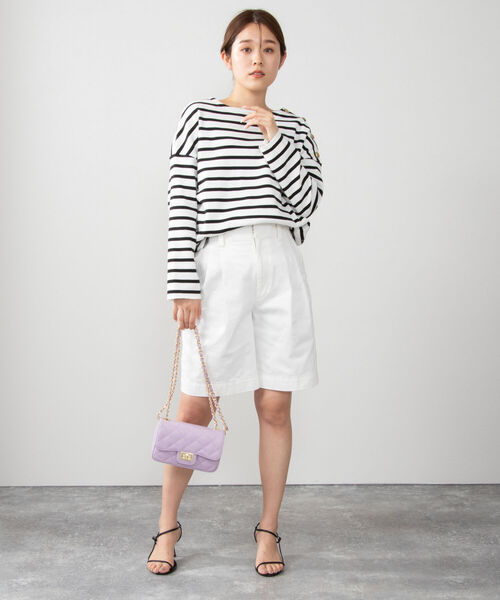 NOLLEY’S(ノーリーズ)の「フライスボーダー/ムジショルダー釦プルオーバーカットソー(Tシャツ/カットソー・レディース・ブルー系その他3/ホワイト系その他4/オフホワイト・FREE)」の17枚目の写真