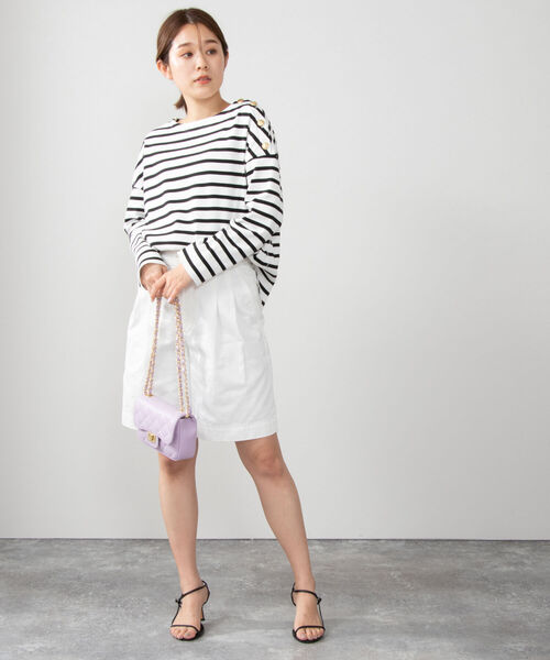 NOLLEY’S(ノーリーズ)の「フライスボーダー/ムジショルダー釦プルオーバーカットソー(Tシャツ/カットソー・レディース・ブルー系その他3/ホワイト系その他4/オフホワイト・FREE)」の18枚目の写真