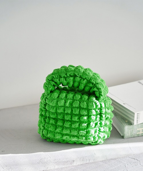 ぽこぽこジャガードワンハンドルショルダーバッグ