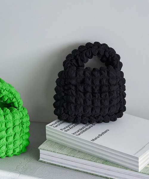 ぽこぽこジャガードワンハンドルショルダーバッグ