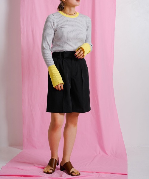 bohmal(ボマール)の「タックハーフパンツ(その他パンツ・レディース・ベージュ/ブラック・FREE)」の21枚目の写真