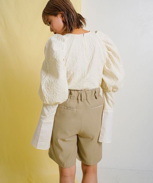 bohmal(ボマール)の「タックハーフパンツ(その他パンツ・レディース・ベージュ/ブラック・FREE)」の12枚目の写真