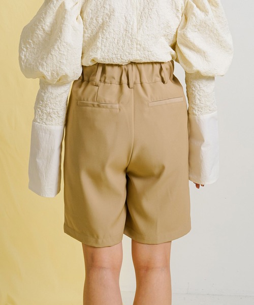 bohmal(ボマール)の「タックハーフパンツ(その他パンツ・レディース・ベージュ/ブラック・FREE)」の9枚目の写真