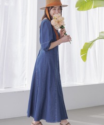 mysty woman | デニムエンパイアワンピース 190564(ワンピース)