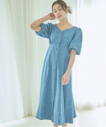 mysty woman | デニムエンパイアワンピース 190564(ワンピース)