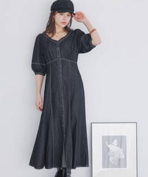 mysty woman | デニムエンパイアワンピース 190564(ワンピース)